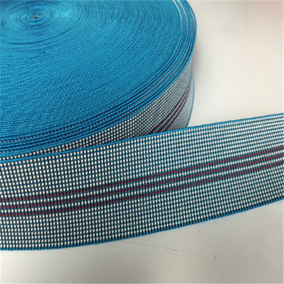 China 50mm Blue Sofa Elastic Webbing PE Chinese Rubber Yarn Material supplier