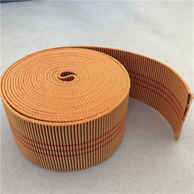 China 60mm Orange Color Outdoor Furniture Webbing 20%-30% Elongation With 3 Red Lines supplier