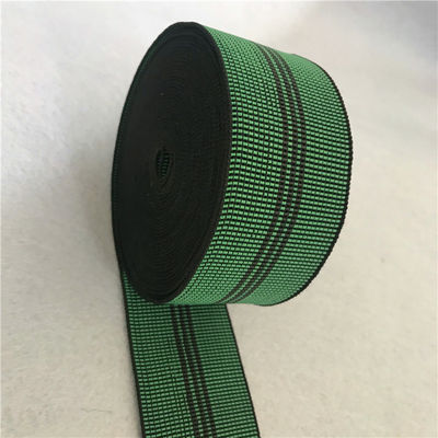 China 70mm braided elastic stretch webbing color green for sofa back and seat supplier