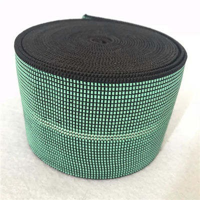 China Green Elastic Straps sofa use  jacquard elastic webbing made by Malaysian rubber supplier