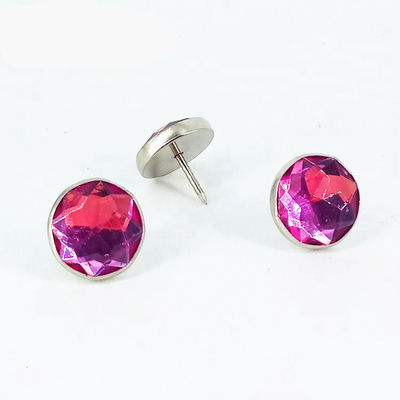 China Durable Diamond Upholstery Buttons Pink And Blue Color Size 25mm Combined Button supplier