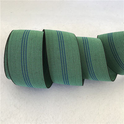 China Heavy Duty Elastic Chair Webbing , Green Color 60mm Width Sofa Elastic Straps supplier