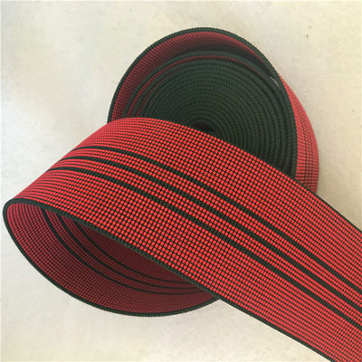 China 50mm High Tenacity Outdoor Furniture Webbing Red With 3 Black Lines supplier