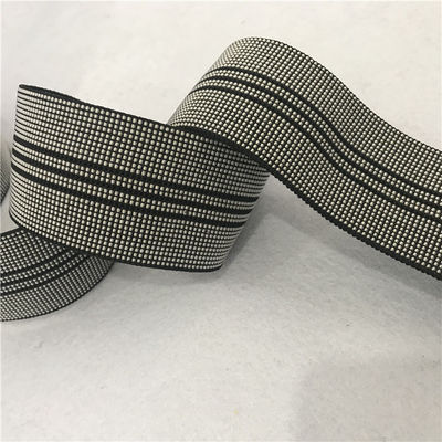 China PP Sling 50mm Sofa Elastic Webbing 40%-50% Elongation White With Black Lines supplier