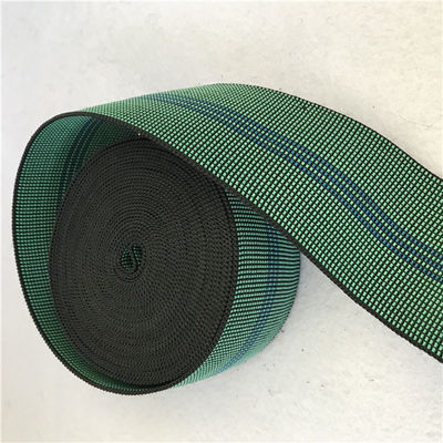 Heavy Duty Elastic Chair Webbing , Green Color 60mm Width Sofa Elastic Straps supplier