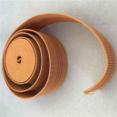 60mm Orange Color Outdoor Furniture Webbing 20%-30% Elongation With 3 Red Lines supplier