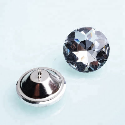 Multi Style Various Size Crystal Rhinestone Buttons Transparent 25mm Diameter supplier