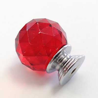 Pull Handle Knob Crystal Rhinestone Buttons Red Orange Or Transparent For Furniture supplier