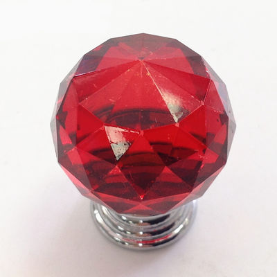 Pull Handle Knob Crystal Rhinestone Buttons Red Orange Or Transparent For Furniture supplier