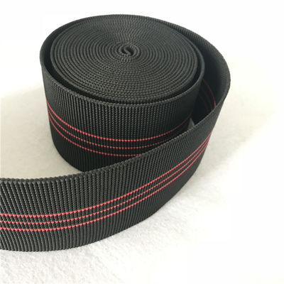 7cm width Sofa Elastic Webbing color black 50%-60% Elongation With red Lines supplier