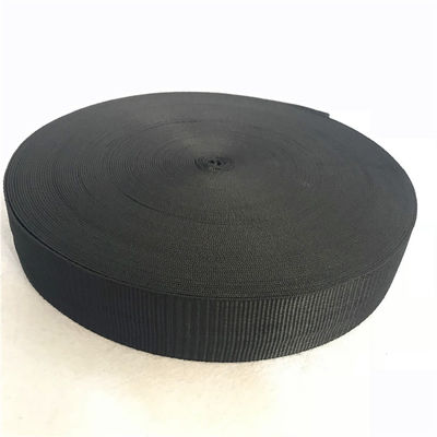 4cm Width Lawn Furniture Webbing , Black Color 52g/M Patio Chair Webbing supplier