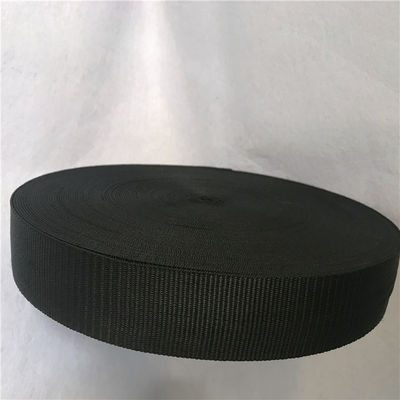 4cm Width Lawn Furniture Webbing , Black Color 52g/M Patio Chair Webbing supplier