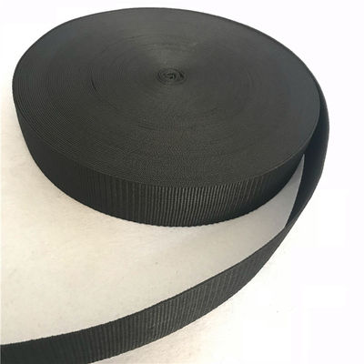 4cm Width Lawn Furniture Webbing , Black Color 52g/M Patio Chair Webbing supplier