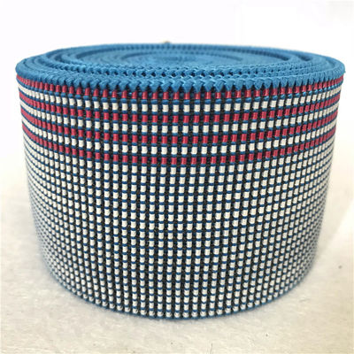 Blue Color Sofa Elastic Belt Rubber Good Elongation / Elastic Webbing For Chair Seats supplier