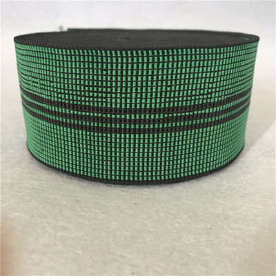 70mm braided elastic stretch webbing color green for sofa back and seat supplier