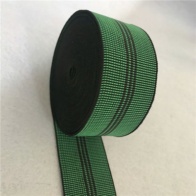 70mm braided elastic stretch webbing color green for sofa back and seat supplier