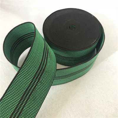 Width 50mm Green Elastic Webbing with 3 black lines number 350B# supplier