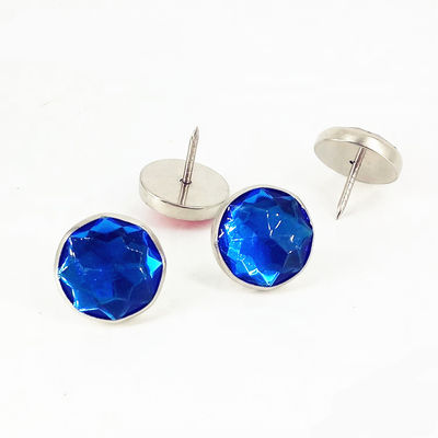 Durable Diamond Upholstery Buttons Pink And Blue Color Size 25mm Combined Button supplier