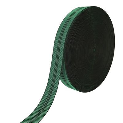 50mm Width PP Sofa Elastic Webbing Green Color With 3 Black Lines supplier