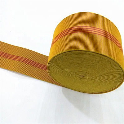 70mm Yellow Color Elasticated Upholstery Webbing For Sofa Chair 20%-30% Elongation supplier
