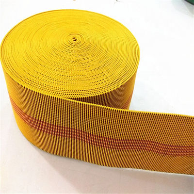 70mm Yellow Color Elasticated Upholstery Webbing For Sofa Chair 20%-30% Elongation supplier