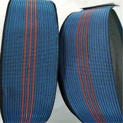 High Tenacity Custom Lawn Elastic Chair Webbing Blue With 3 Red Straps supplier